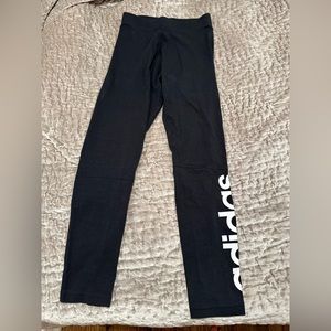 Adidas black womens legging w logo on side size XS